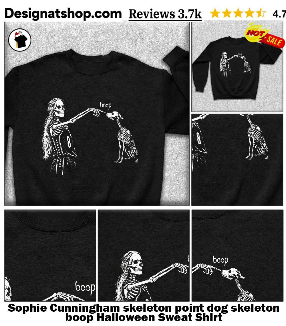 Sophie Cunningham skeleton point dog skeleton boop Halloween shirt