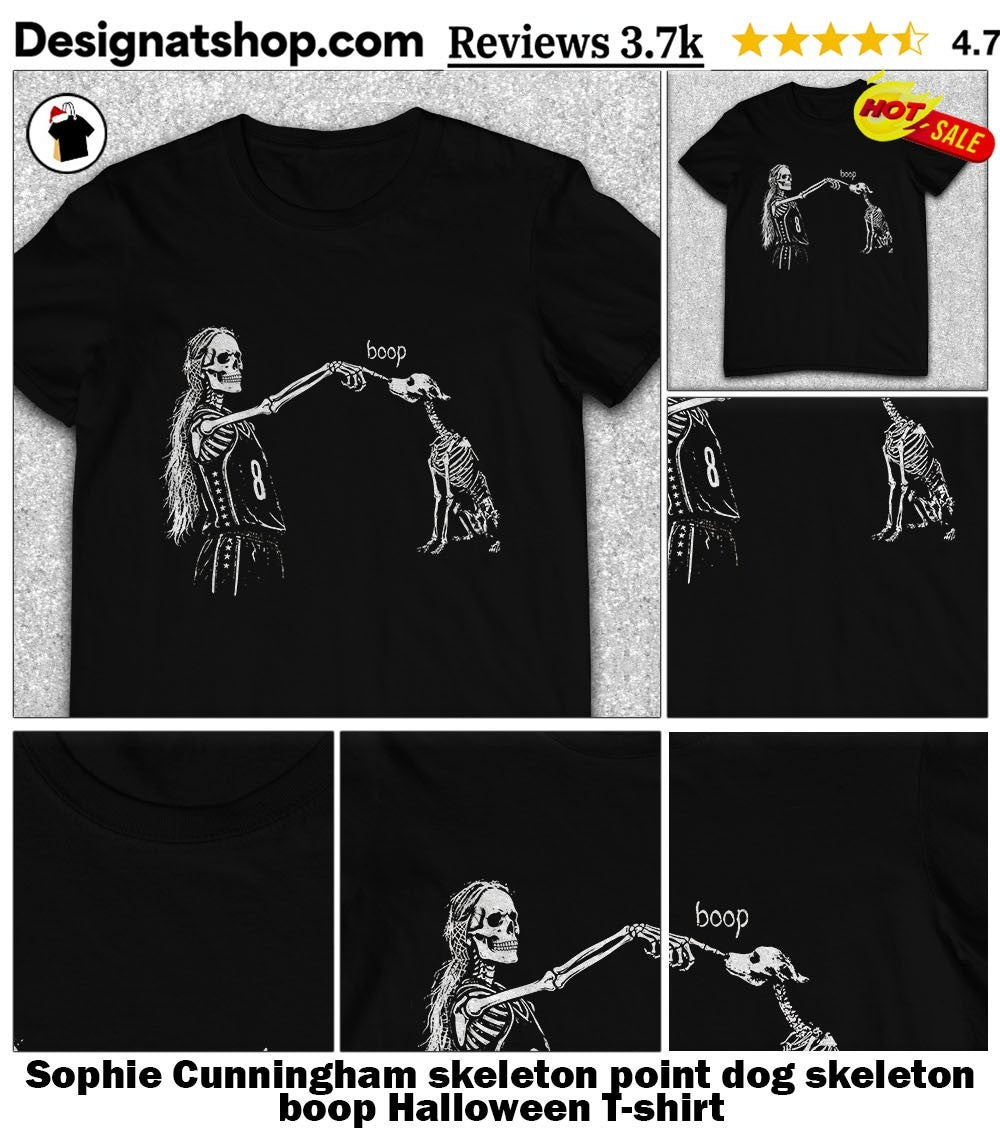 Sophie Cunningham skeleton point dog skeleton boop Halloween shirt