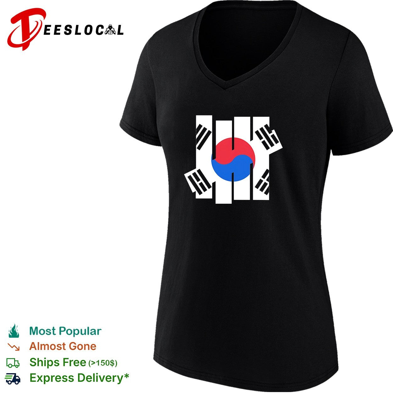 South Korea x flag Undefeated logo shirt