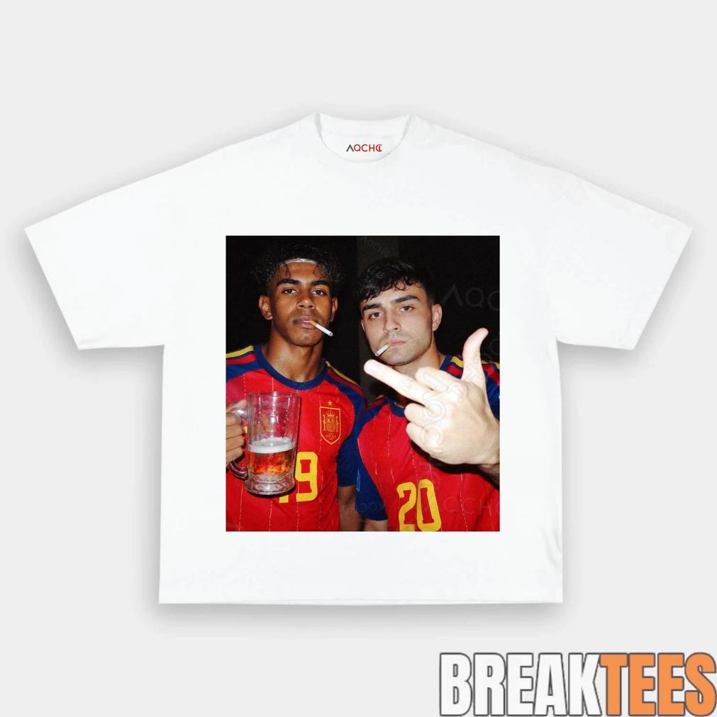 Spain Drunk Smoke Repeat Football Tee