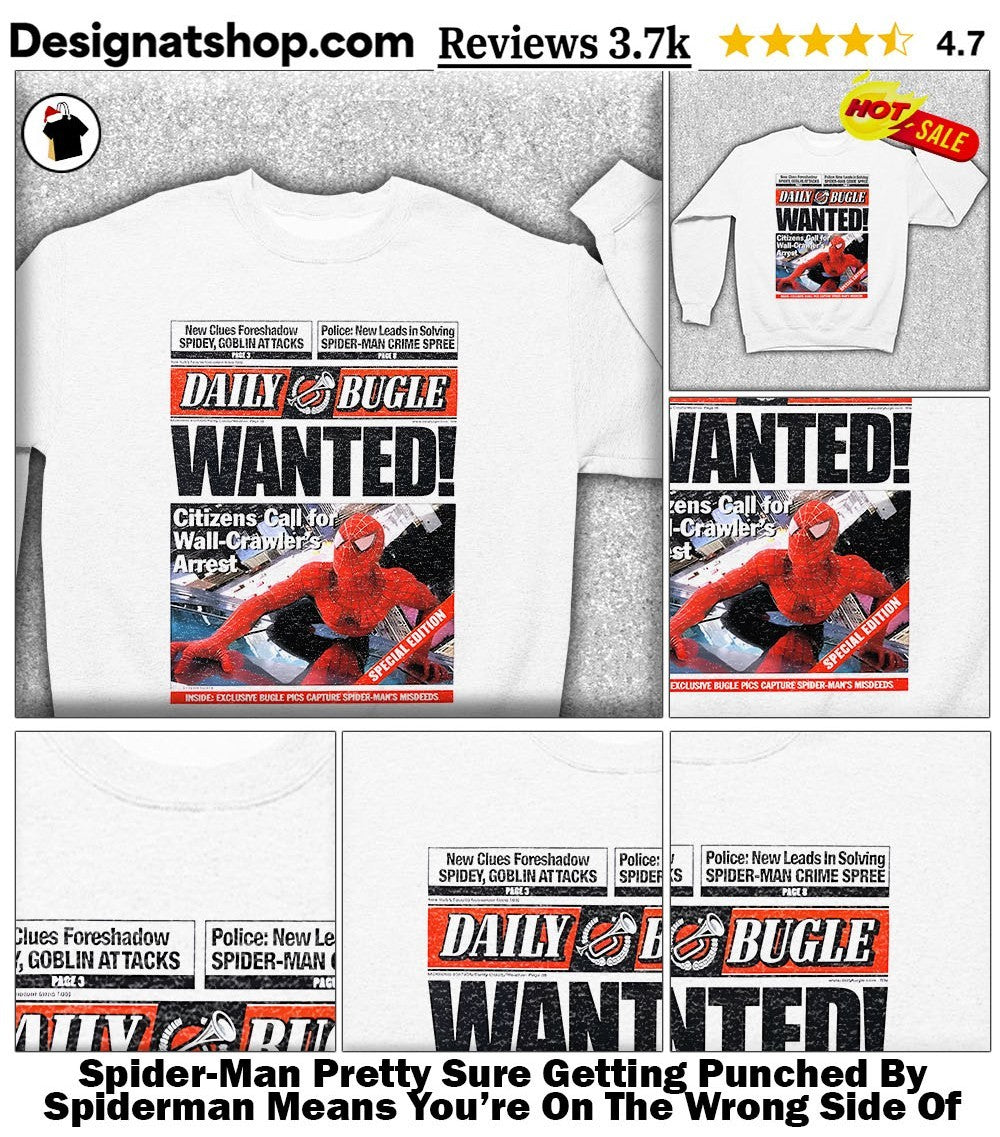 Spiderman Daily Bugle Wanted Newspaper Prop Replica shirt