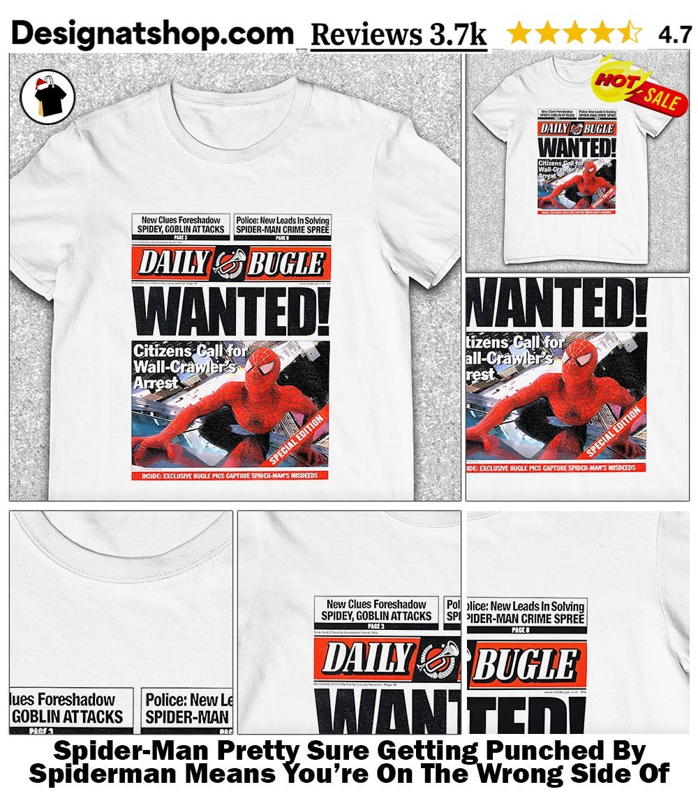 Spiderman Daily Bugle Wanted Newspaper Prop Replica shirt
