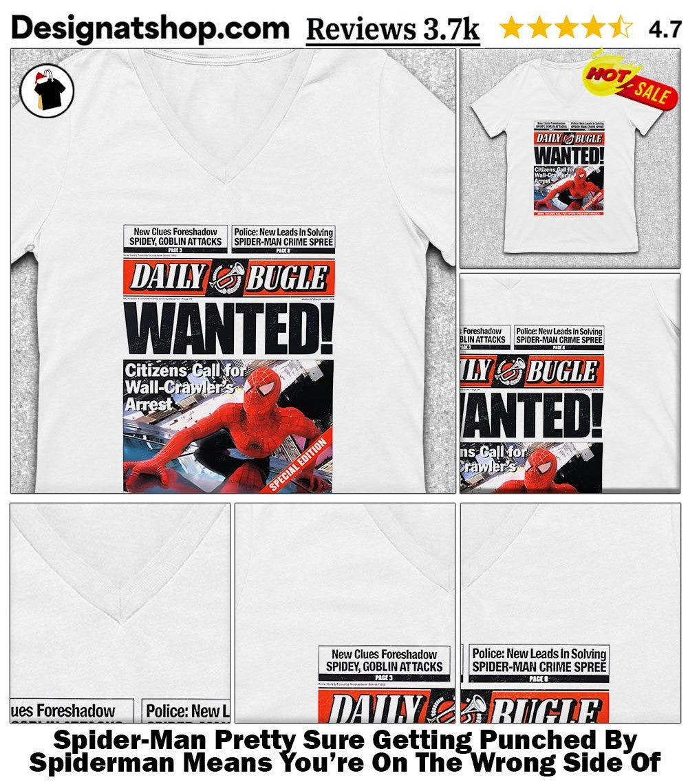 Spiderman Daily Bugle Wanted Newspaper Prop Replica shirt