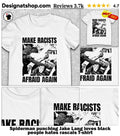 Spiderman punching Jake Lang loves black people hates rascals shirt