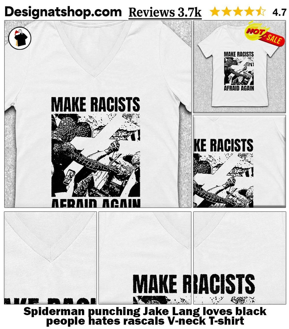 Spiderman punching Jake Lang loves black people hates rascals shirt