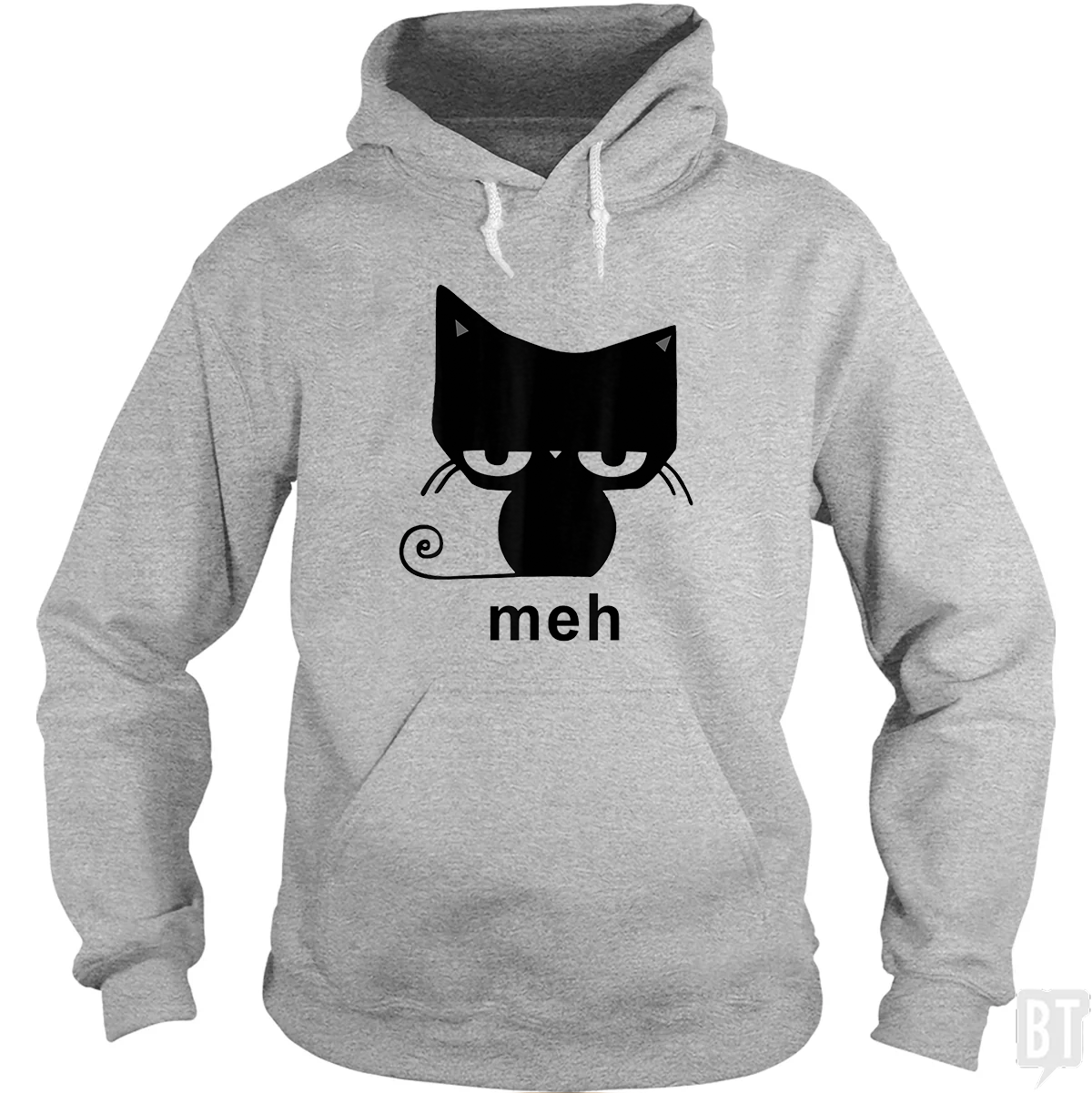 Meh Black Cat Funny Hoodie