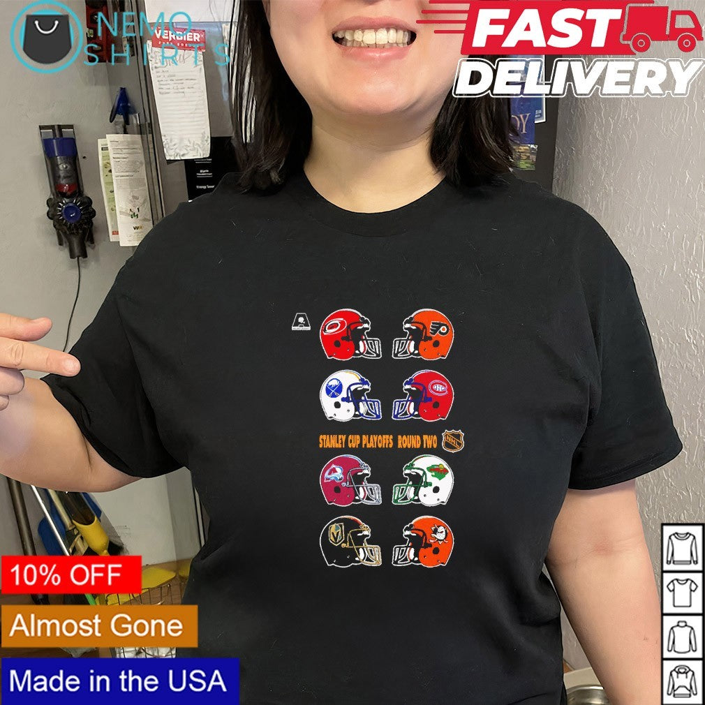 Stanley Cup Playoffs Round 2 football helmets matchup shirt