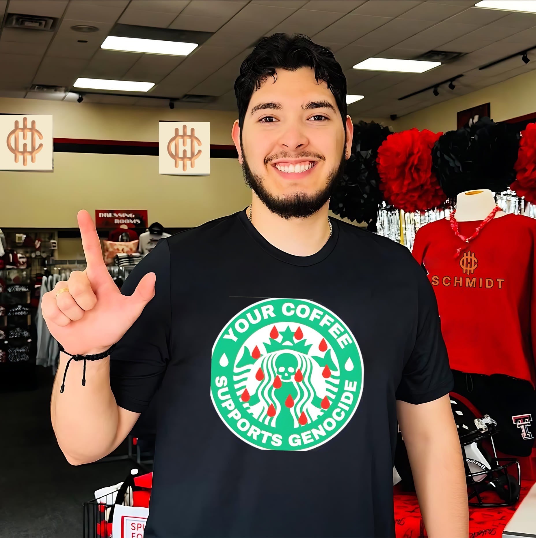 Starbucks your coffee genocide supports shirt