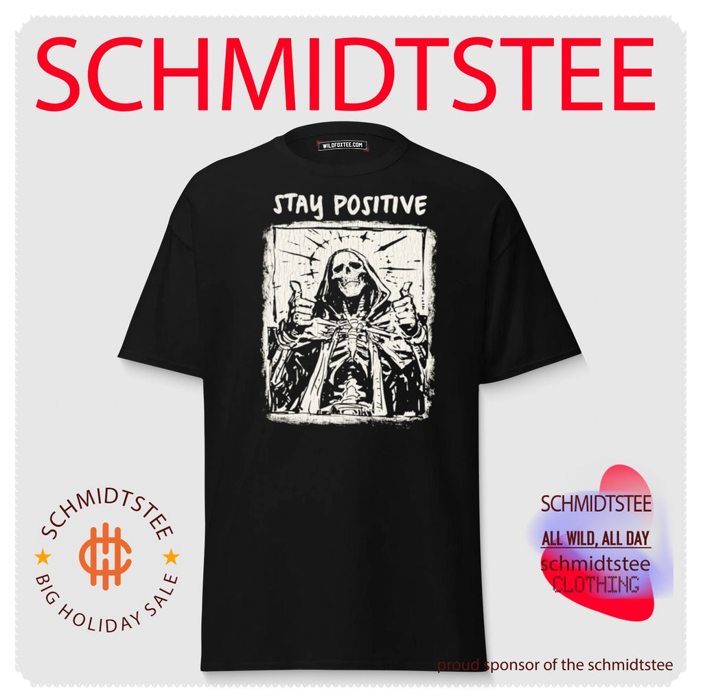 Stay Positive Skeleton Thumbs Up grim reaper shirt