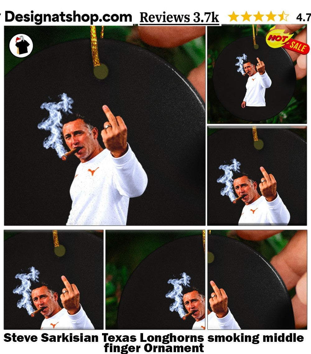 Steve Sarkisian Texas Longhorns smoking middle finger shirt