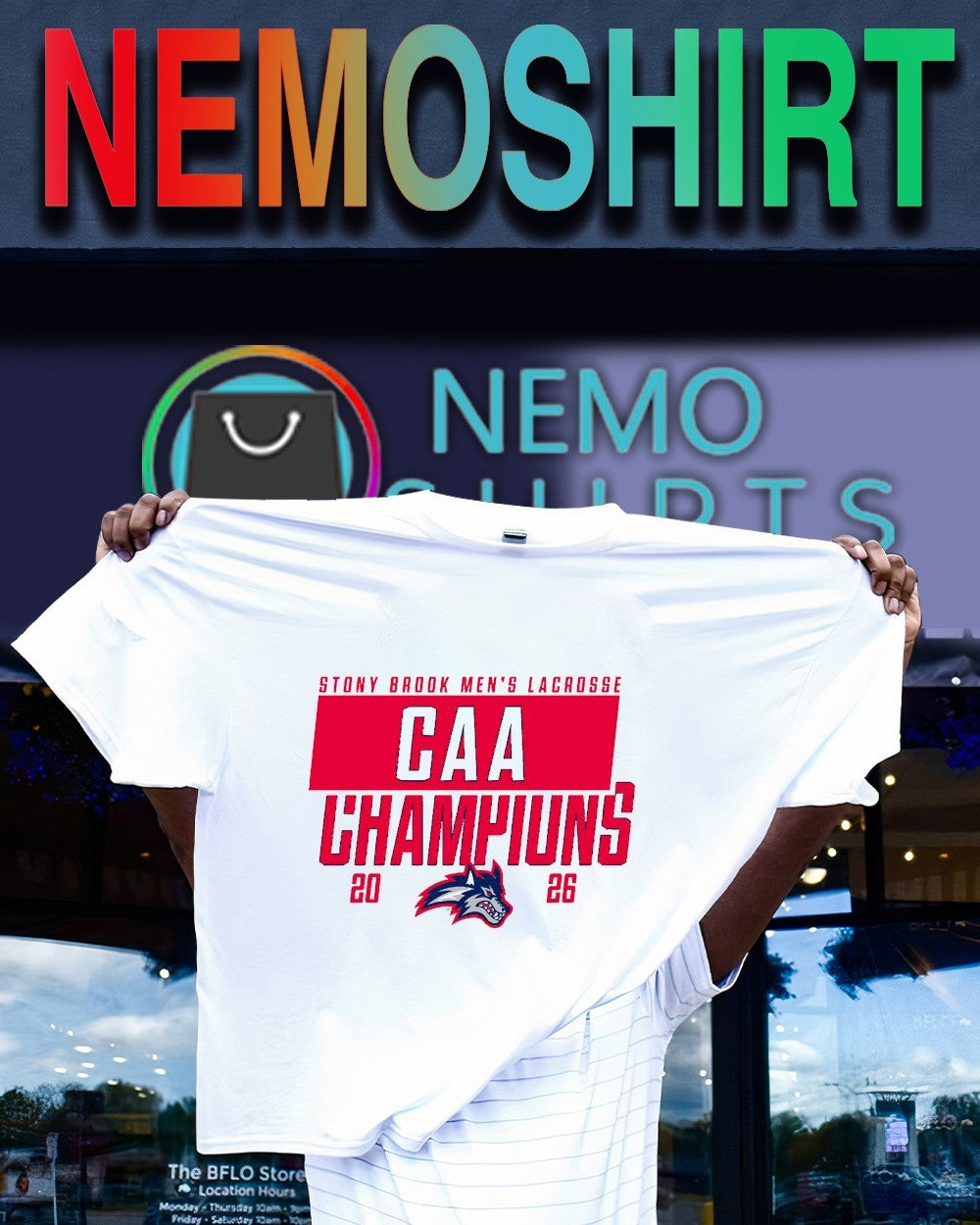 Stony Brook men’s lacrosse CAA champions 2026 shirt