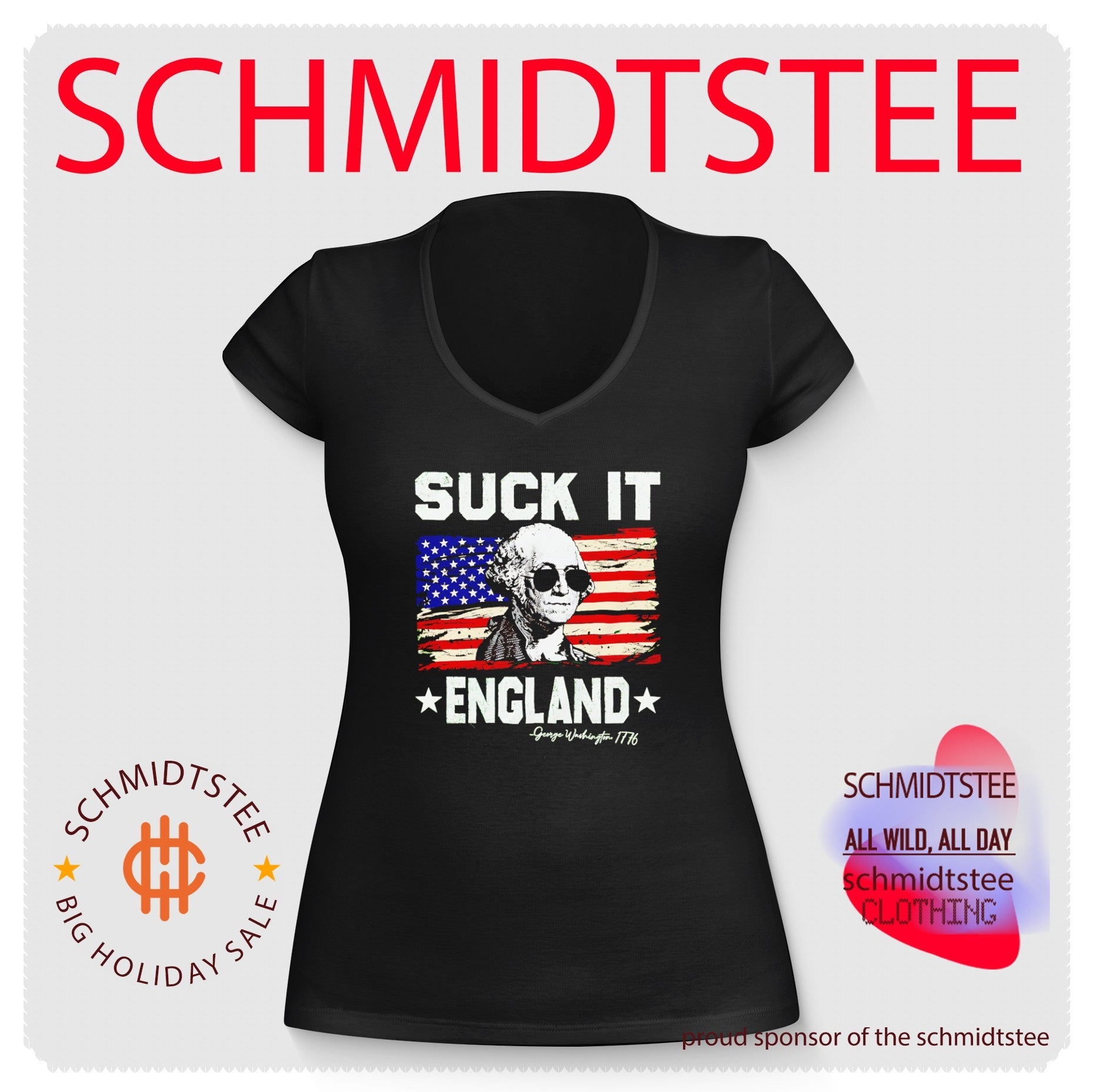 Suck It England George Washington 1776 American Independence shirt
