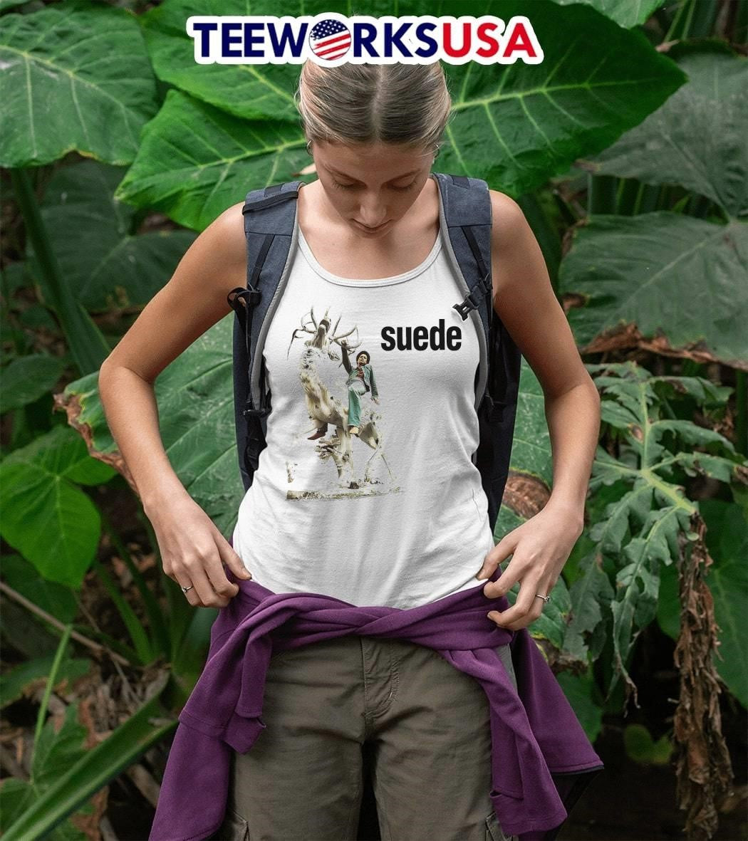 Suede Band Person Riding A Deer Statue shirt