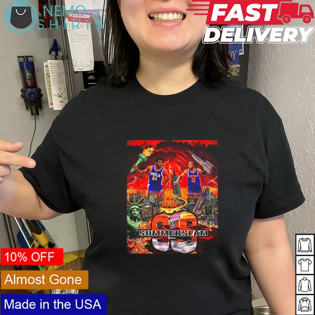 Summerslam Sixers Joel Embiid vs Knicks Jalen Brunson shirt