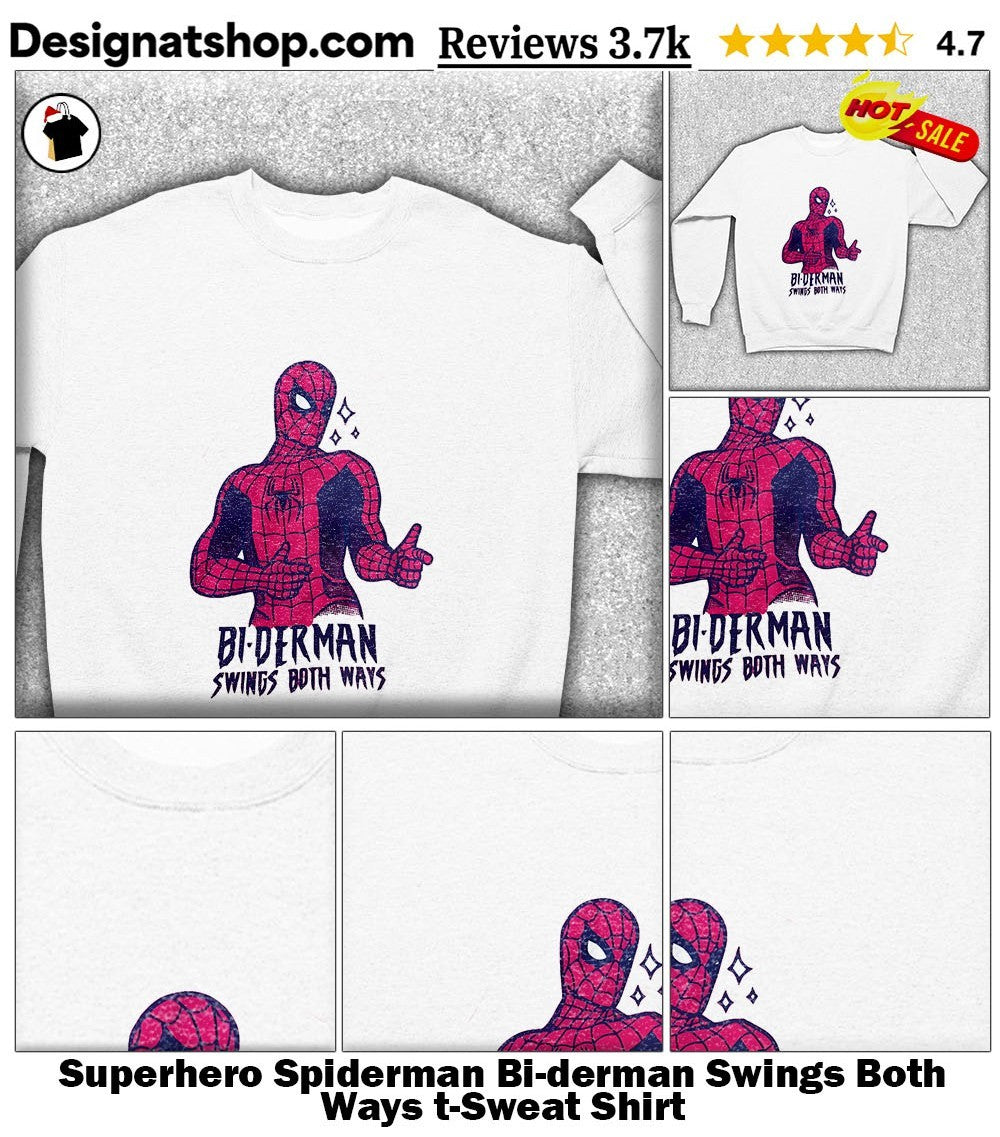 Superhero Spiderman Bi-derman Swings Both Ways t-shirt