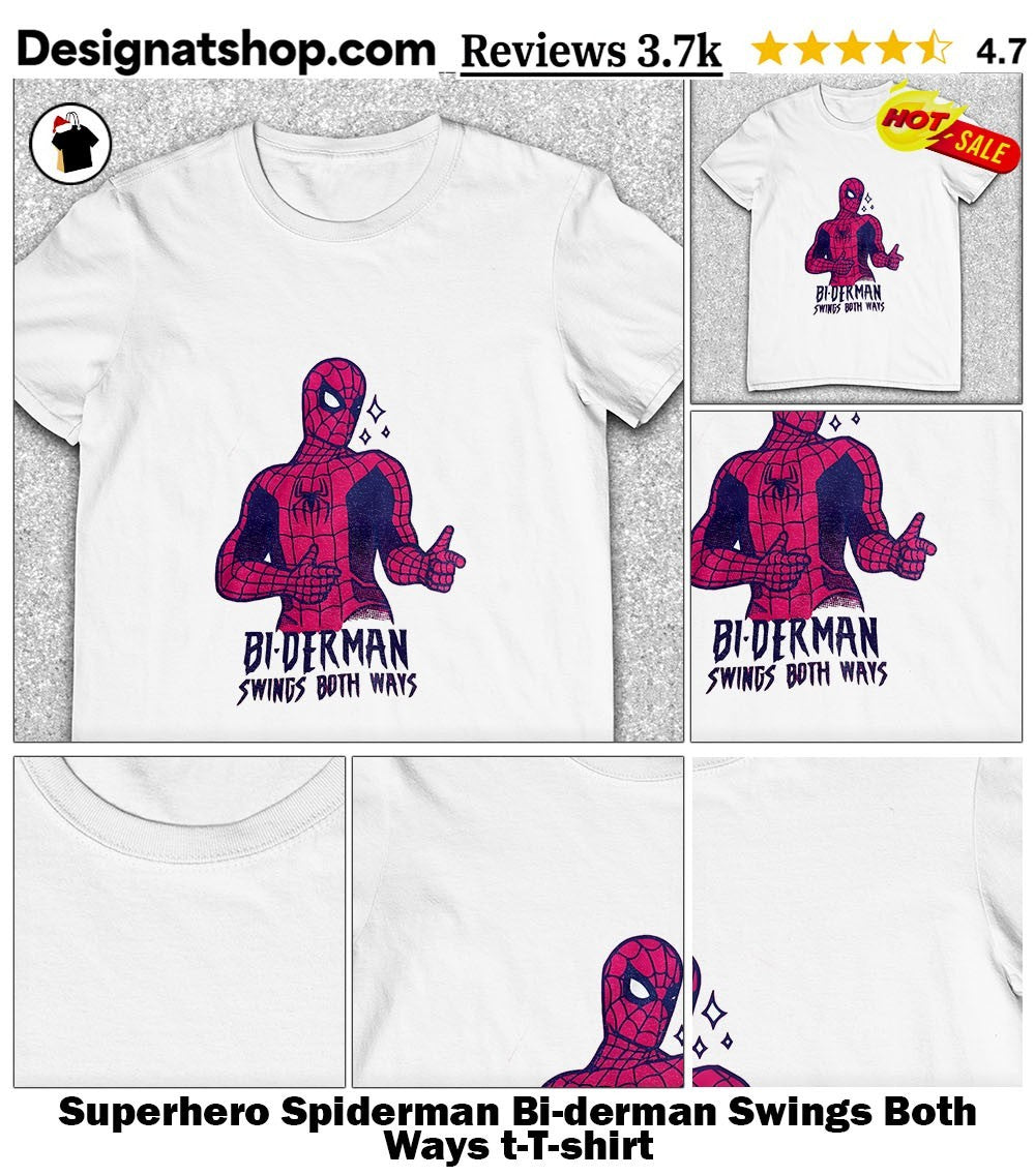 Superhero Spiderman Bi-derman Swings Both Ways t-shirt