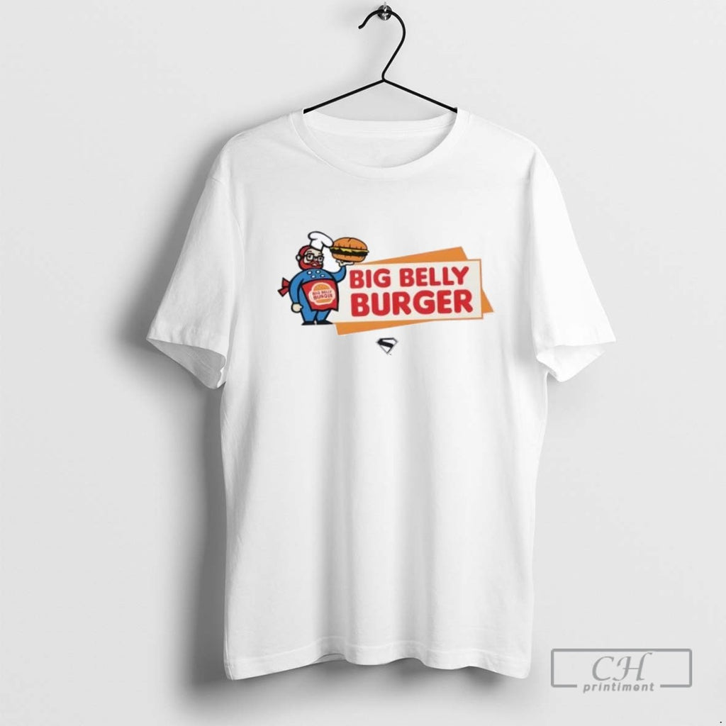 Superman 2025 Movie Big Belly Burger Logo T Shirt Sweater