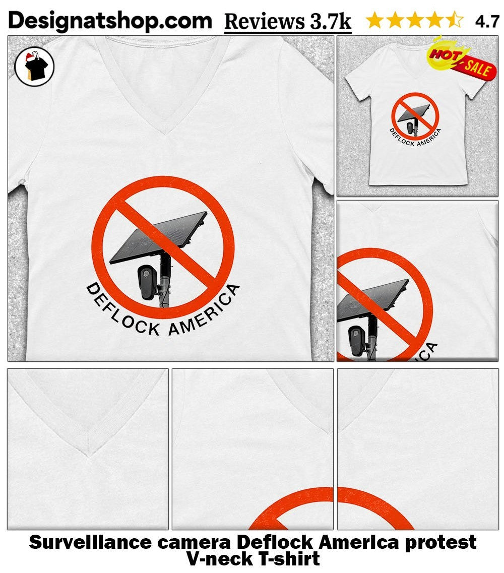 Surveillance camera Deflock America protest shirt