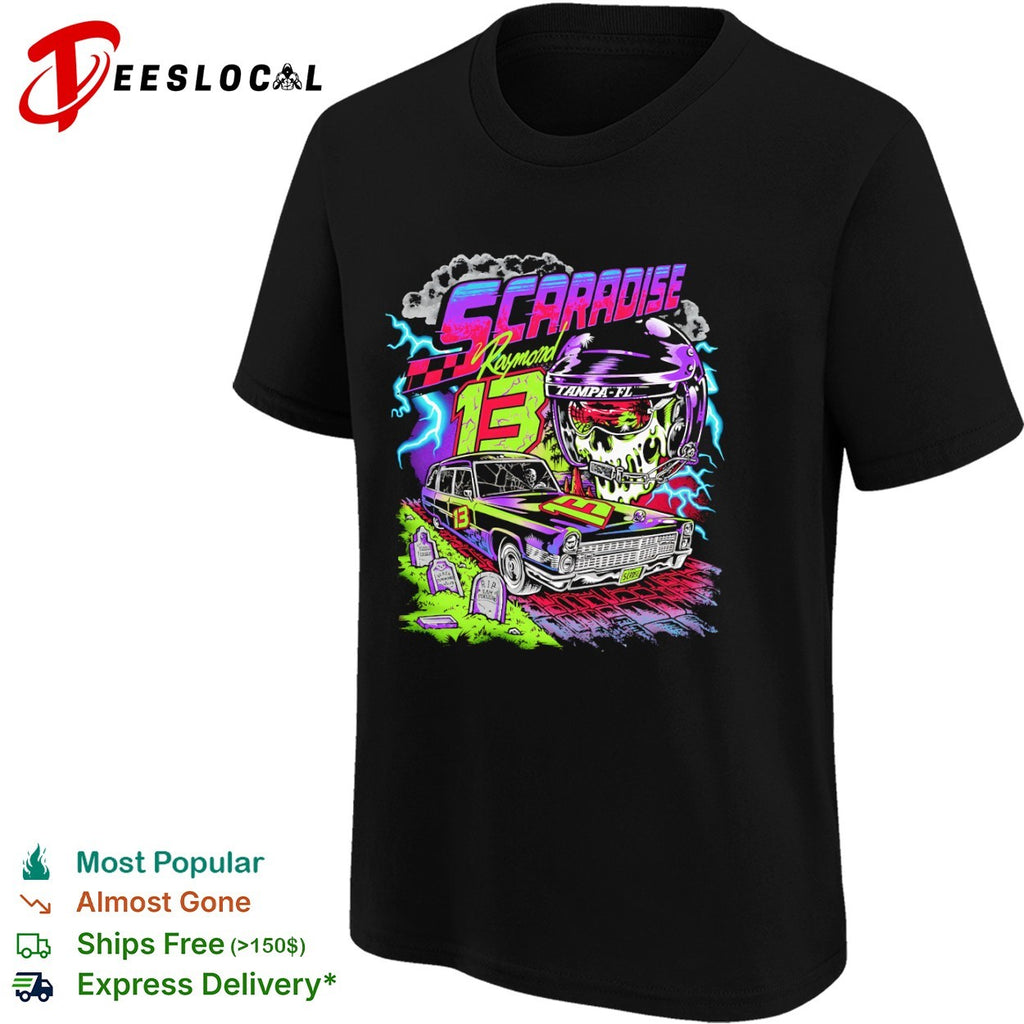 Tampa FL Scaradise Raymond 13 skull car shirt