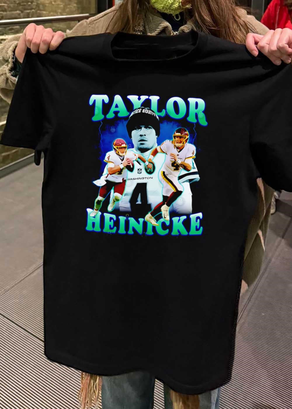 Taylor Heinicke Washington Football T-Shirt Featuring Action Shots