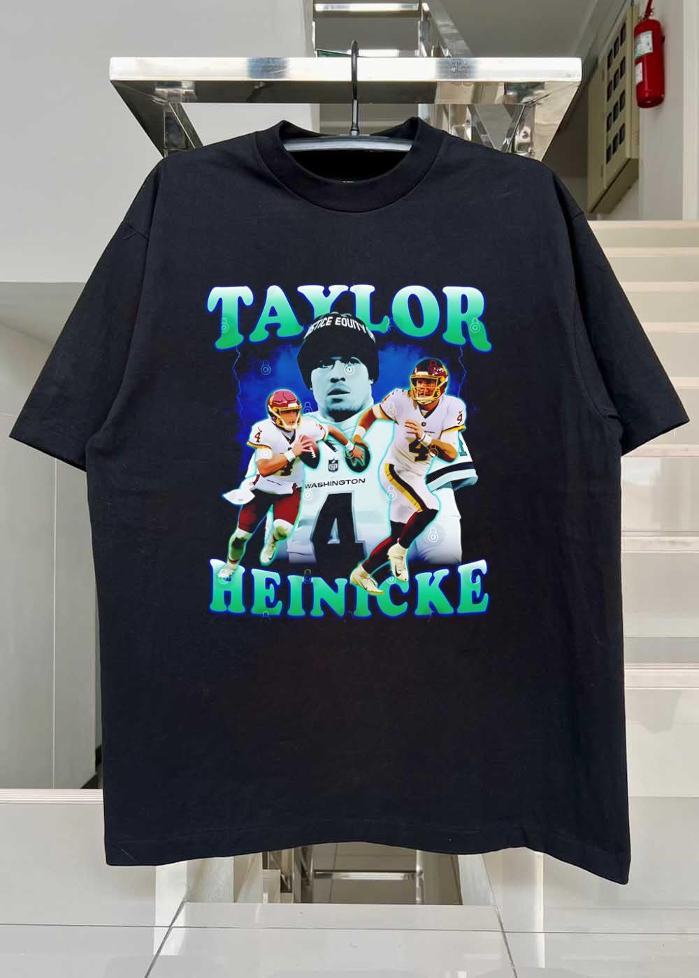 Taylor Heinicke Washington Football T-Shirt Featuring Action Shots