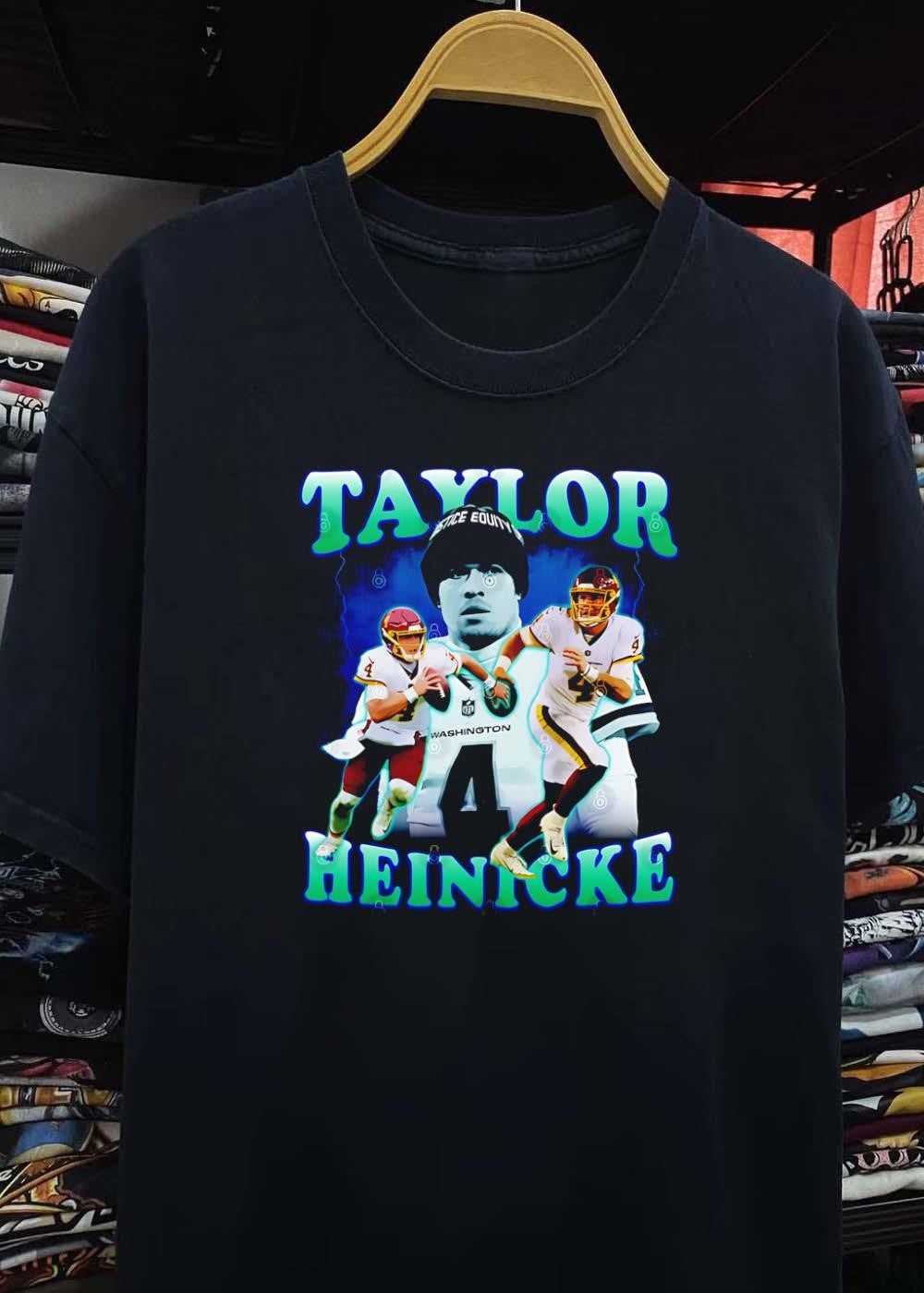 Taylor Heinicke Washington Football T-Shirt Featuring Action Shots