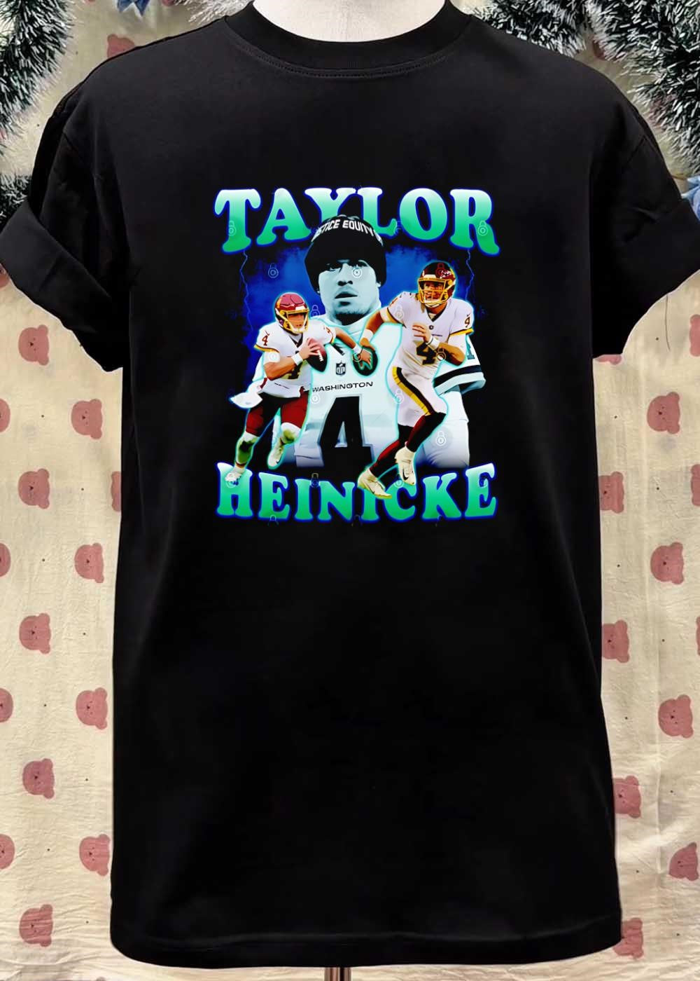 Taylor Heinicke Washington Football T-Shirt Featuring Action Shots