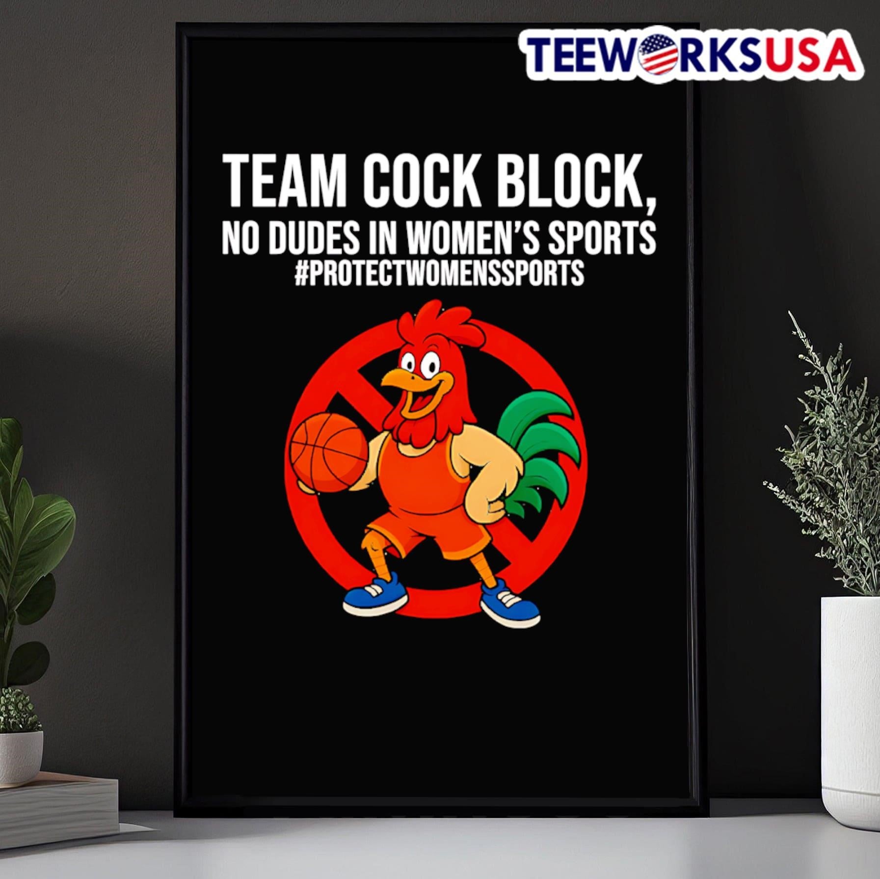 Team Cock Block No Dudes In Women’s Sports Shirt