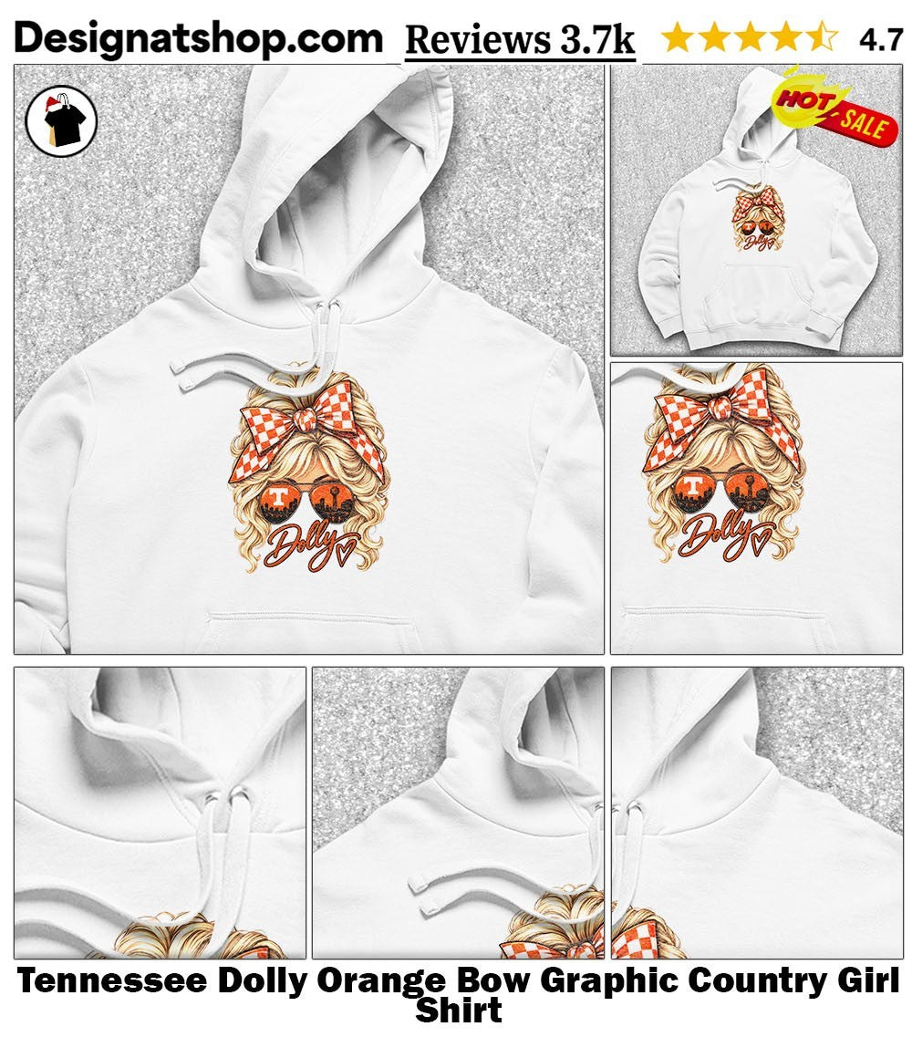 Tennessee Dolly Orange Bow Graphic Country Girl Shirt