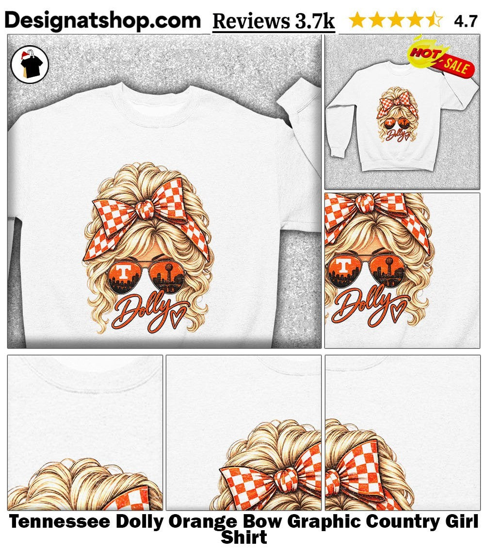 Tennessee Dolly Orange Bow Graphic Country Girl Shirt