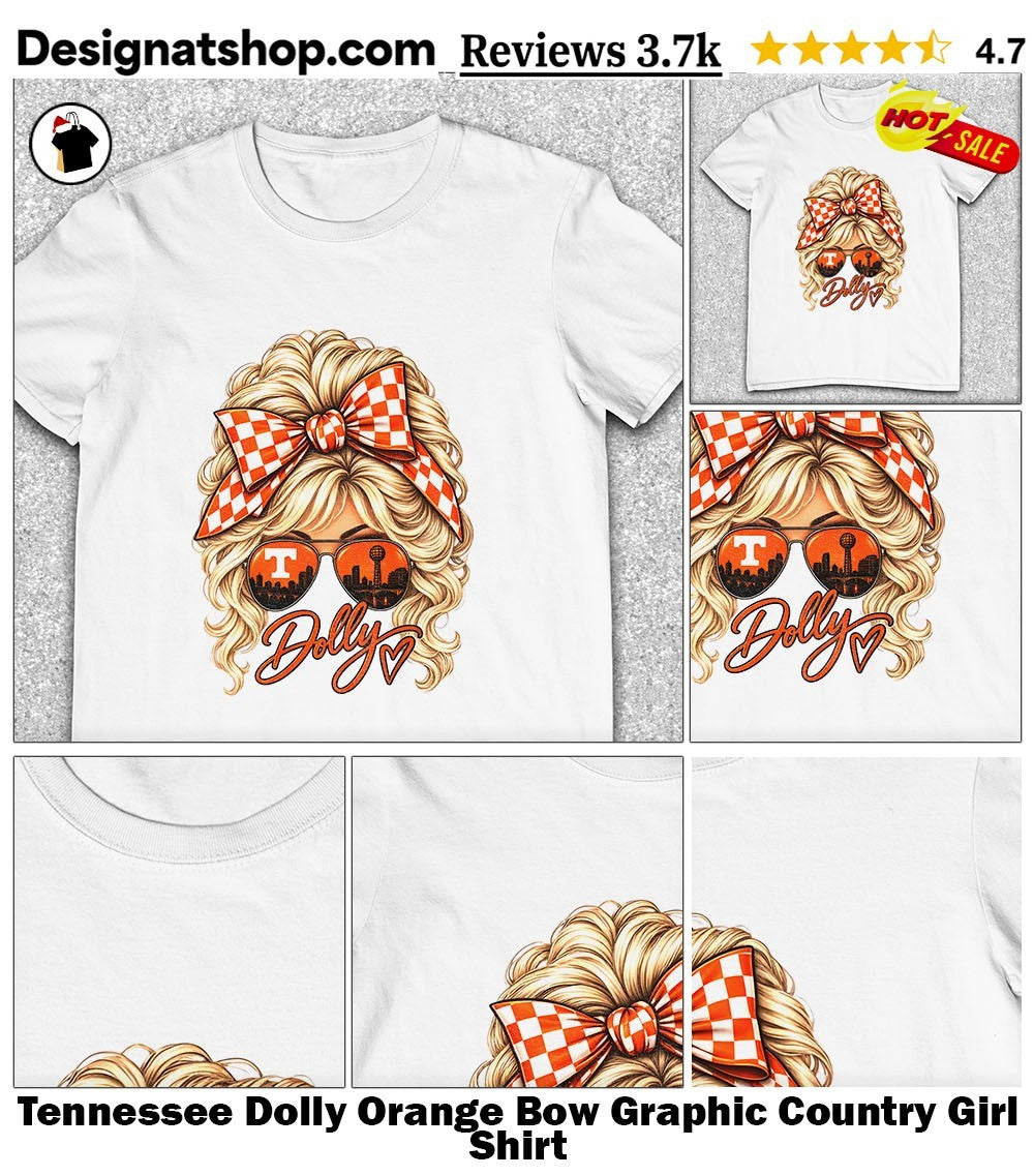 Tennessee Dolly Orange Bow Graphic Country Girl Shirt