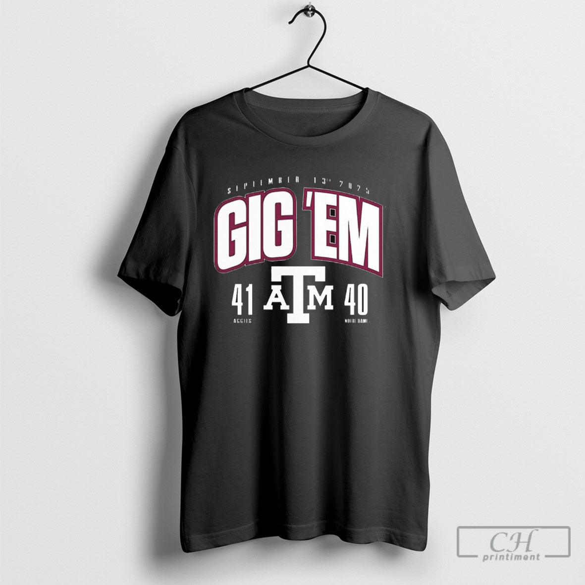 Texas Am Aggies Vs Notre Dame Fighting Irish Gig Em Score 41 40 September 13th
