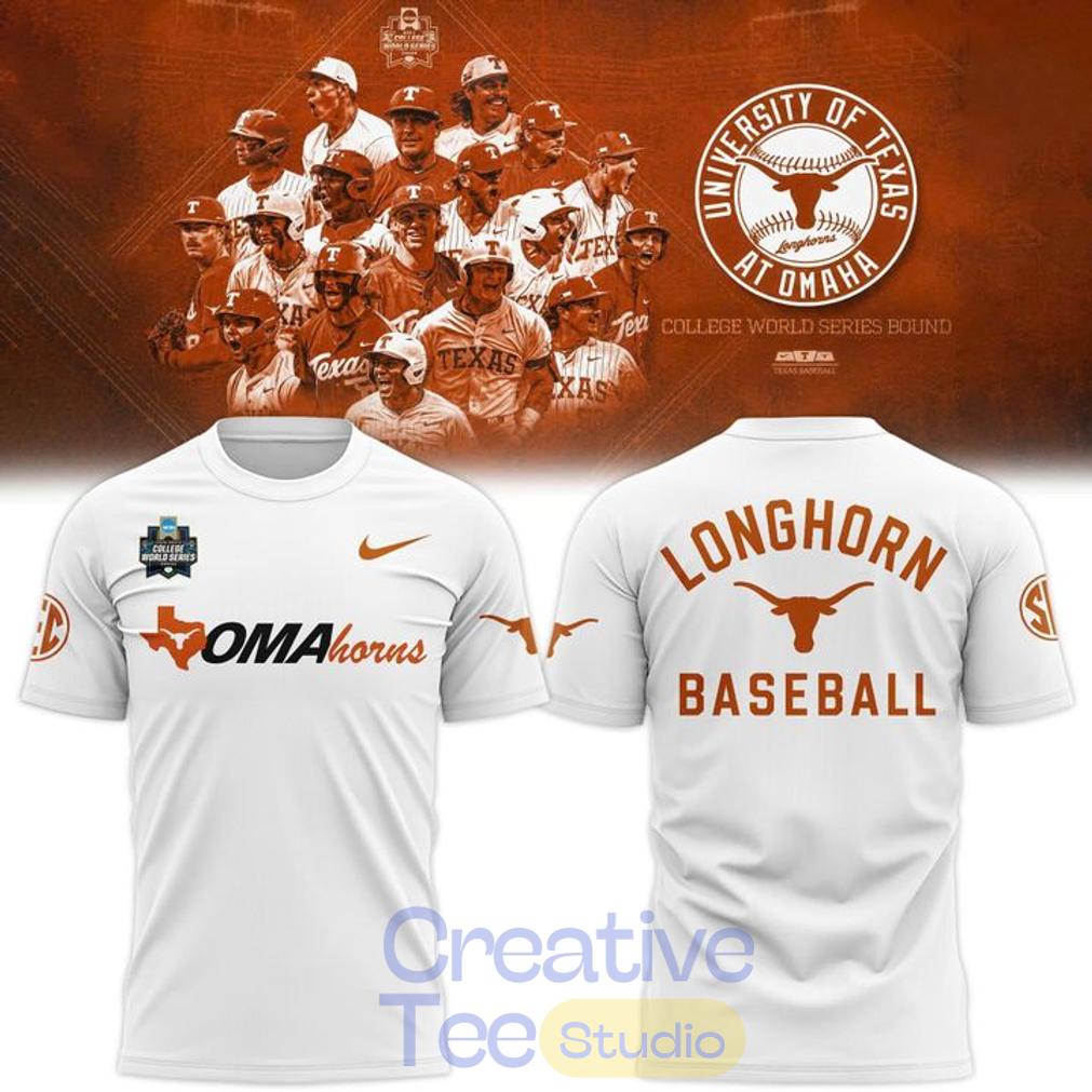 Texas Longhorns 2026 NCAA Baseball Men’s College World Series Omaha 3D T-Shirt