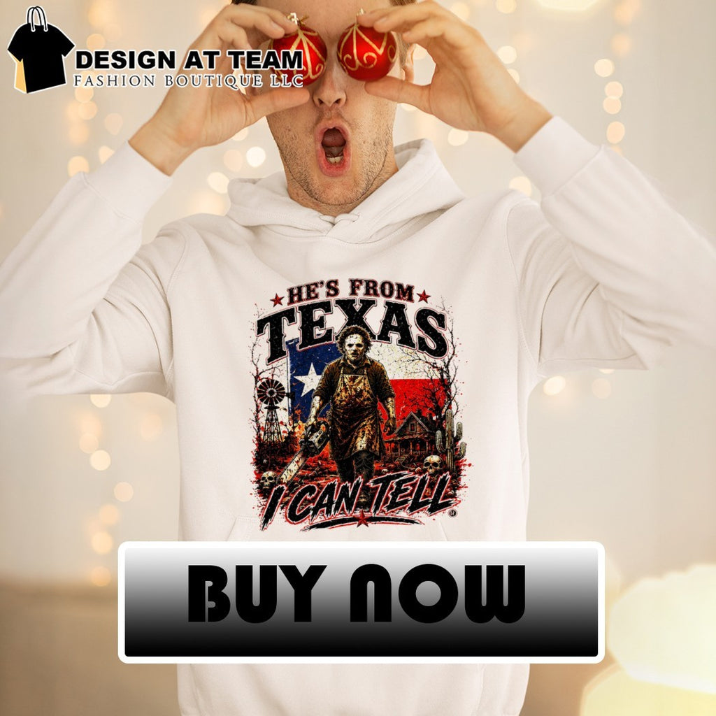 Texas Map Chainsaw Horror He’s From Texas I Can Tell Halloween shirt