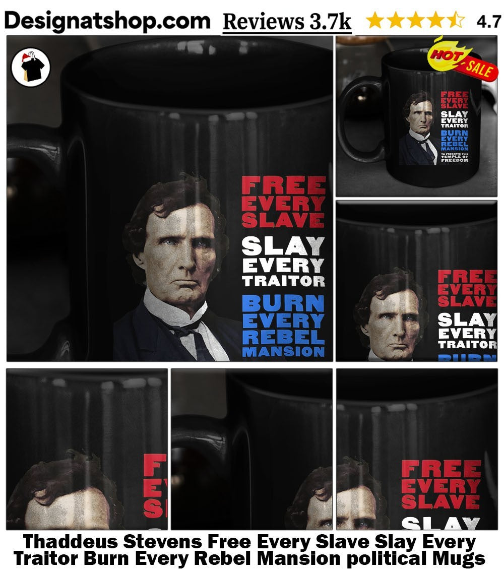 Thaddeus Stevens Free Every Slave Slay Every Traitor Burn Every Rebel Mansion political shirt