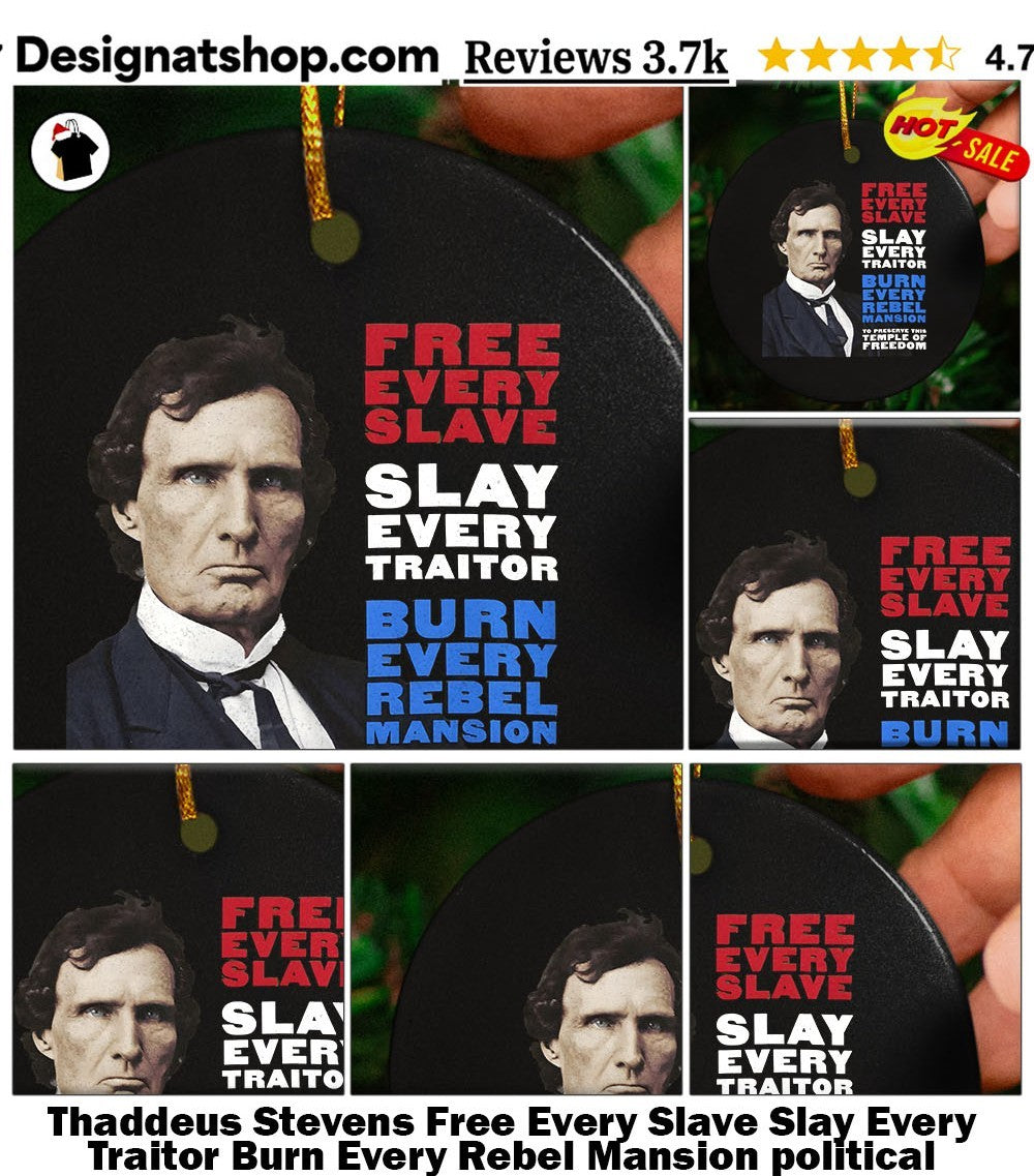 Thaddeus Stevens Free Every Slave Slay Every Traitor Burn Every Rebel Mansion political shirt