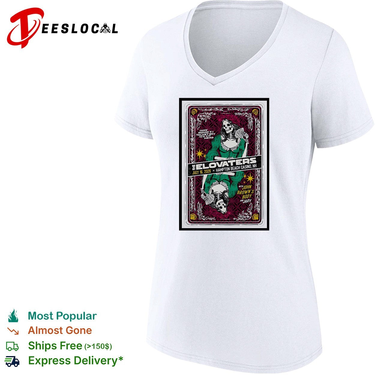 The Elovaters John Brown’s Body and Jarv Hampton Beach Casino New Hampshire shirt