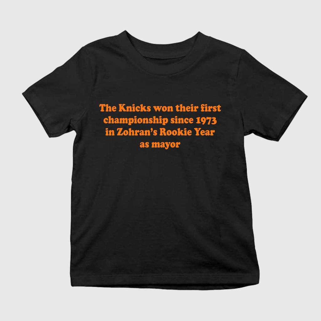 The Knicks Won Their First Championship Since 1973 In Zohran’s Rookie Year Shirt