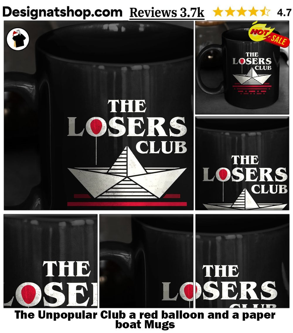 The Unpopular Club a red balloon and a paper boat shirt