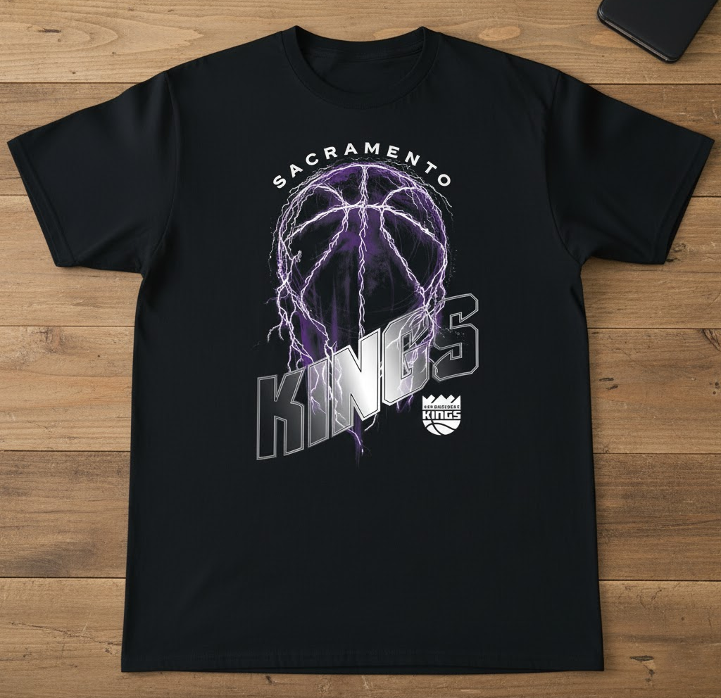 Sacramento Kings T-Shirt – Kings Basketball Graphic Tee – Light the Beam