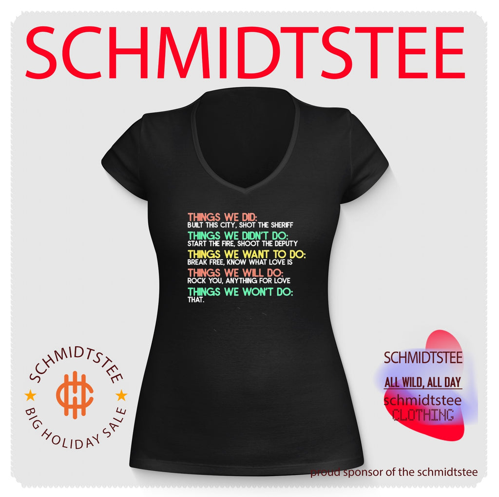 Things We Did and Didn’t Do Music Lyrics List shirt