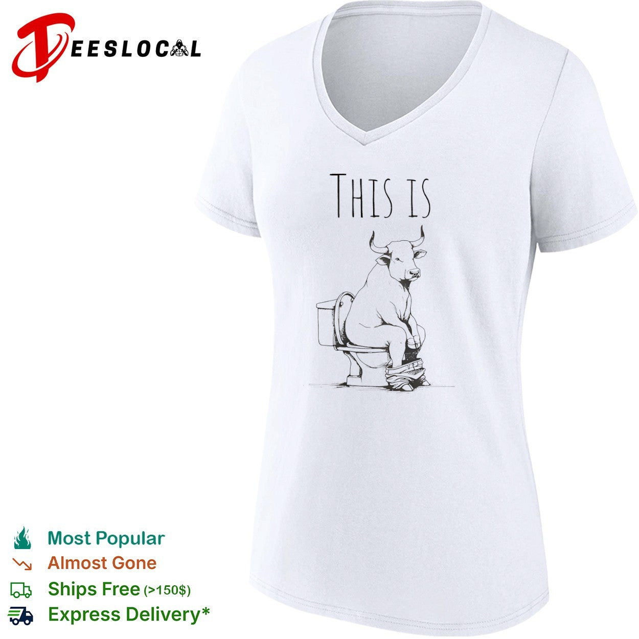 This is a Bull on the Toilet Shirt