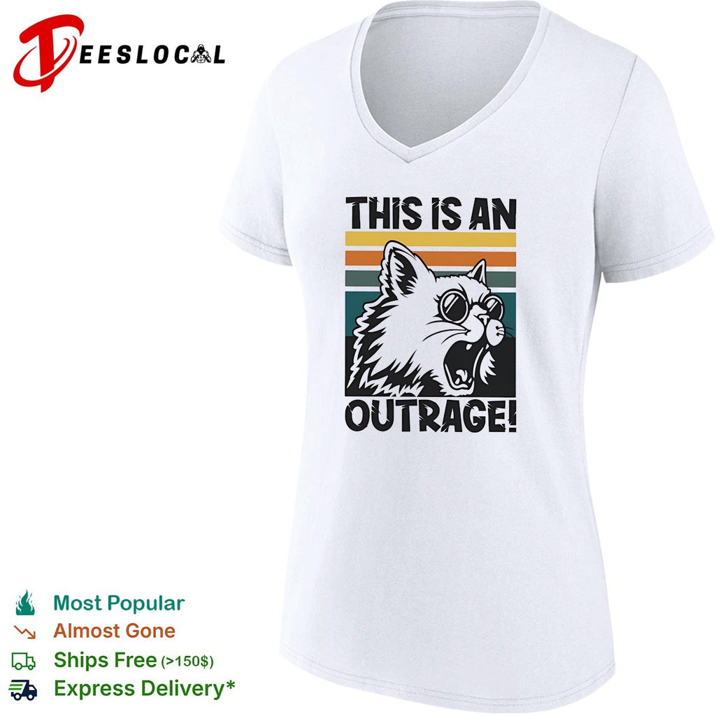 This is an outrage angry cat vintage shirt