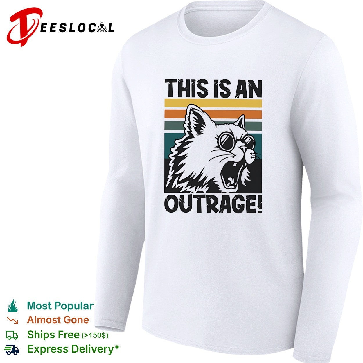 This is an outrage angry cat vintage shirt