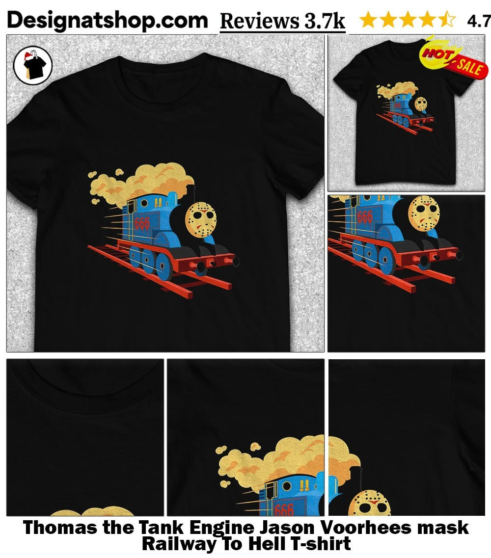 Thomas the Tank Engine Jason Voorhees mask Railway To Hell shirt