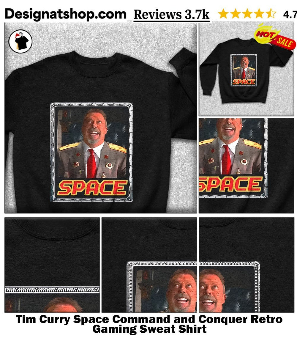 Tim Curry Space Command and Conquer Retro Gaming shirt