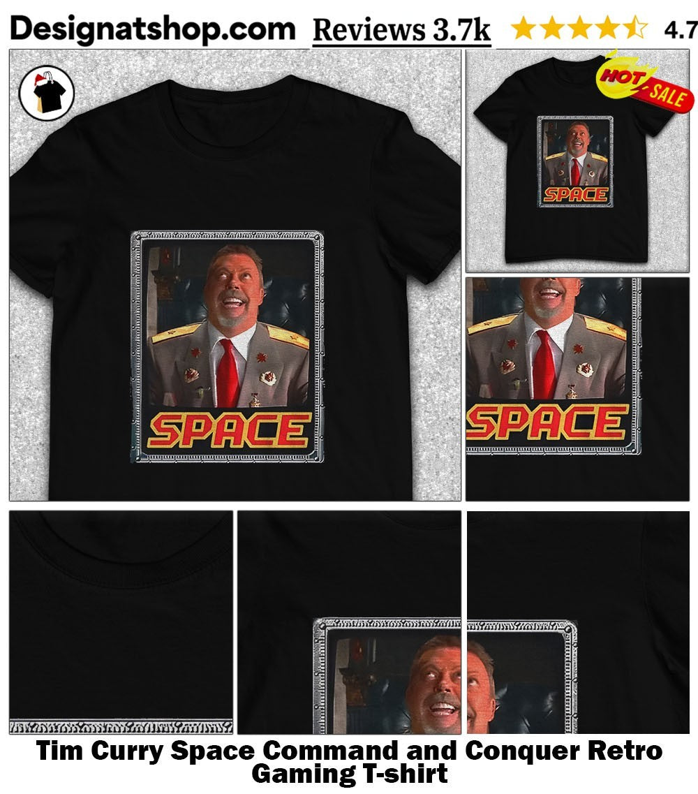 Tim Curry Space Command and Conquer Retro Gaming shirt
