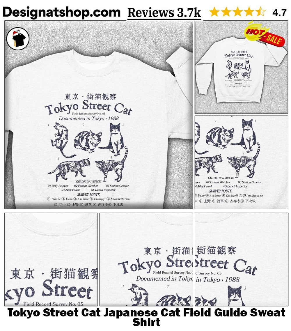 Tokyo Street Cat Japanese Cat Field Guide shirt
