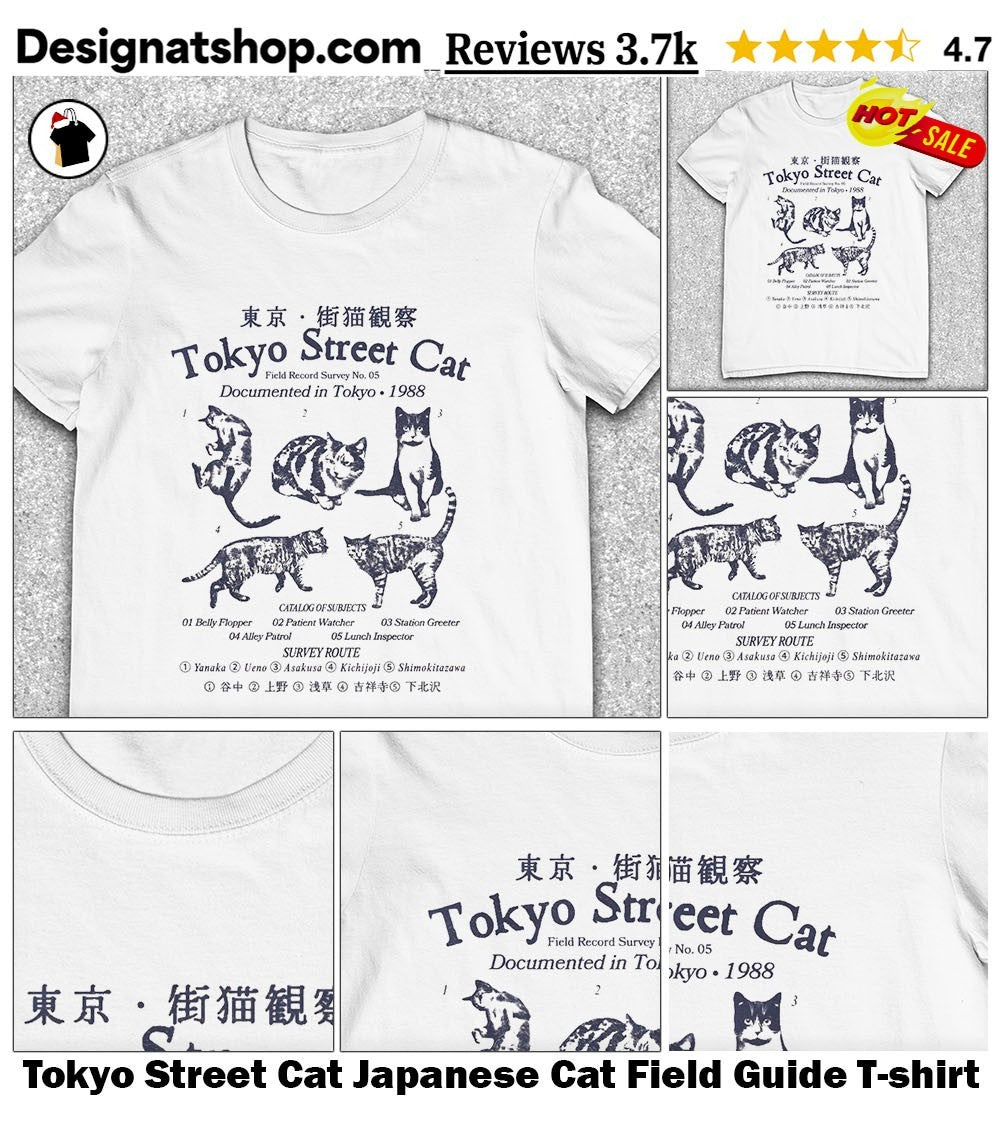 Tokyo Street Cat Japanese Cat Field Guide shirt