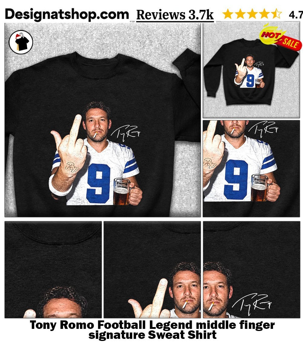Tony Romo Football Legend middle finger signature shirt